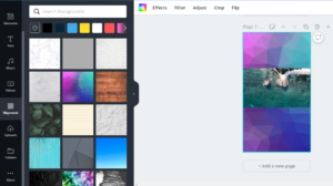 اداة Canva لإعداد التصاميم جاهزة نموذج للخلفيات في الاداة
